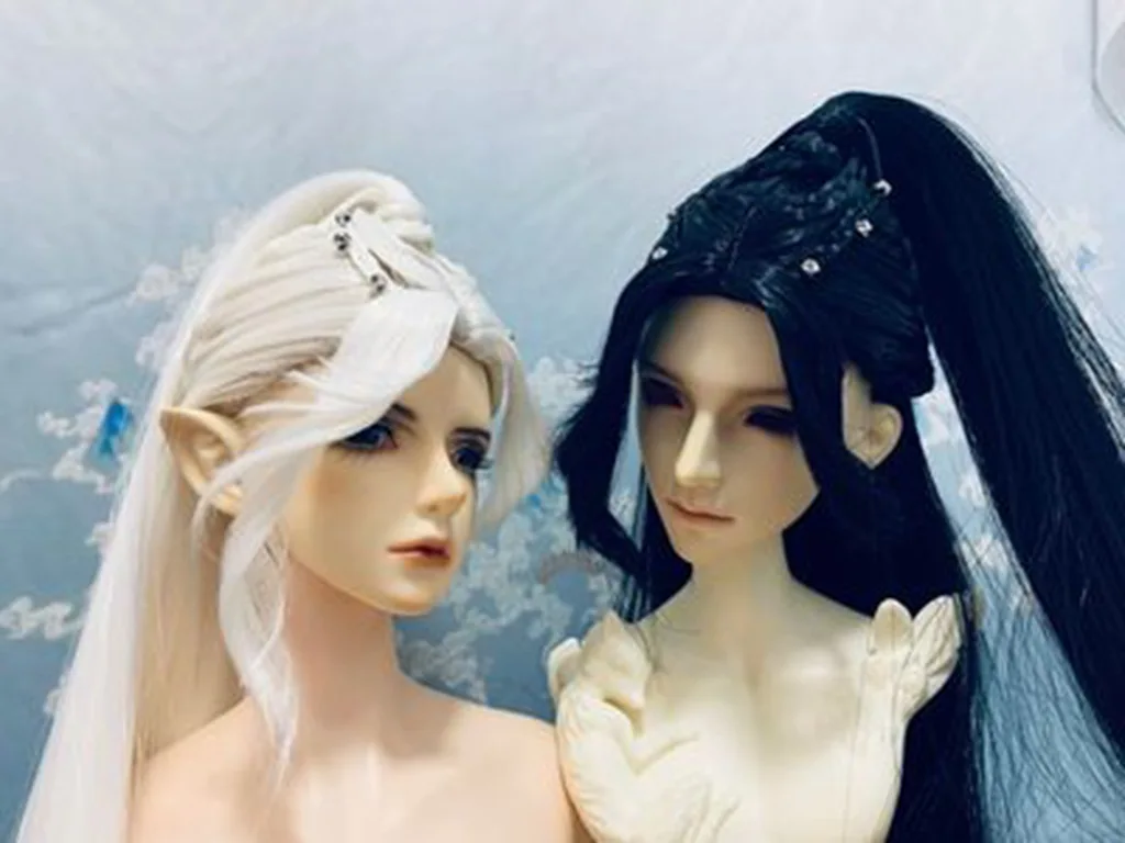 1/3 scale BJD Wig Doll Accessories Ancient Costume Hanfu Samurai Hair Vintage Wigs for BJD/SD SD13 SD17 SSDF Strong Uncle C1013