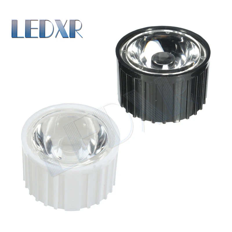 10pcs 20mm high power LED lens LED chip 1w 3w5w PMMA lens universal black and white holder 8°/ 15°/ 20°/ 30°/ 45°/ 60°/ 90°/ 120