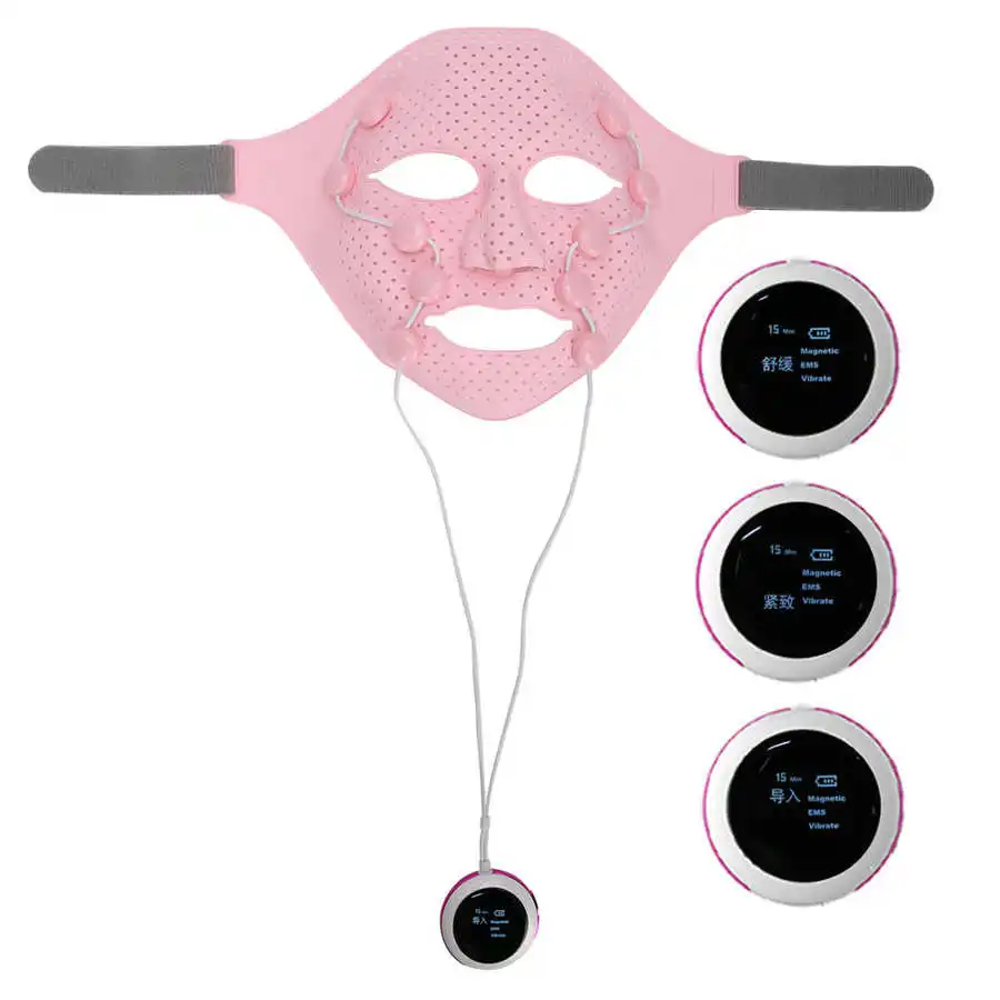 Maschera di bellezza per massaggio elettrico Maschera in silicone 3D EMS Massaggiatore per digitopressione facciale vibrante Chin Guancia Lifting Dispositivo di bellezza per la cura della pelle antirughe