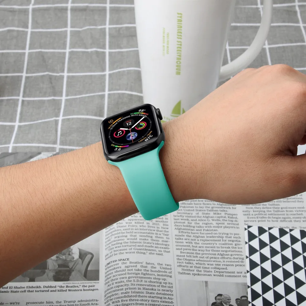 Armbänder für Apple Watch 44mm 40mm 45mm 41mm 49mm 46mm 42mm Correa Silikonarmband iwatch Series 12 11 10 8 SE 9 Ultra 3 4 – Detail 3
