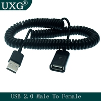 1M/3M USB 2.0 Type A Male to Female Extension Cable Curl Spring Unique Computer Short Cable Black replacement Accessories