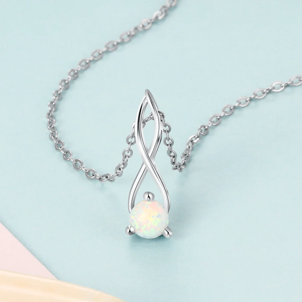 3 Pcs/set 925 Sterling Silver Opal Jewelry Sets Women Necklaces Rings Earrings Sets Korean Wedding Jewelry Sets (Lam Hub Fong)