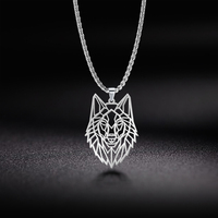 My shape Wolf Necklace for Men Women 316L Stainless Steel Necklaces Men's chain Fashion Animal Male Necklace Punk Jewelry Gifts