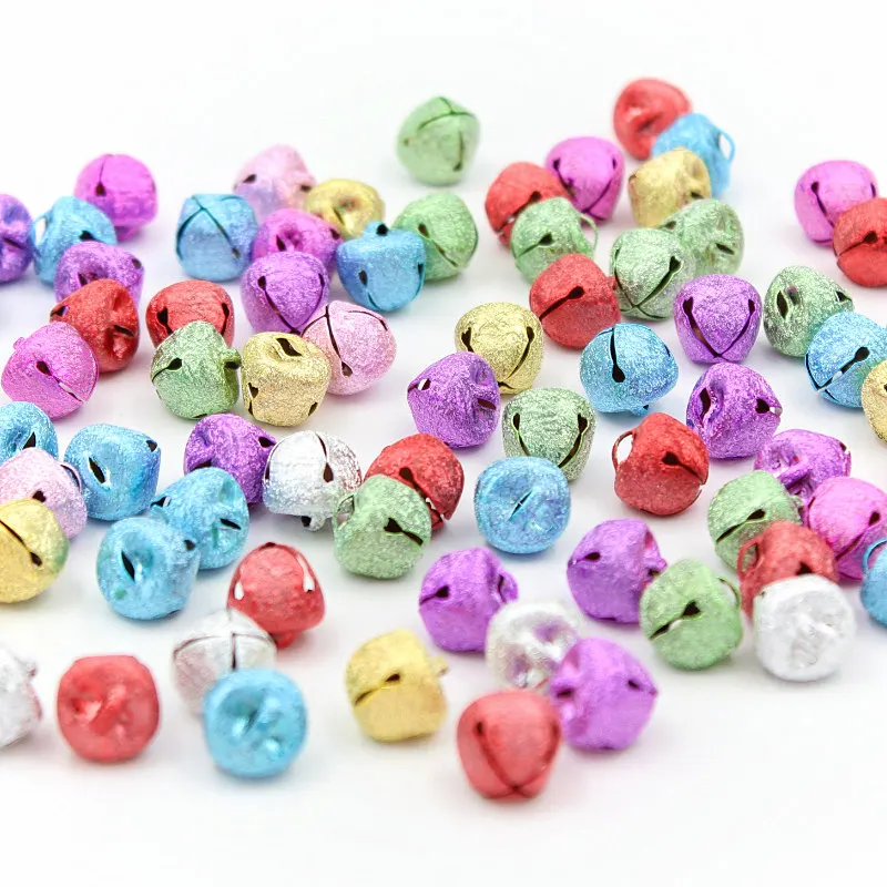 

50Pcs/Lot 1.4cm Mixed Color Mini Iron Loose Beads Bells Decoration Pendants Diy Handmade Christmas Craft Supplies