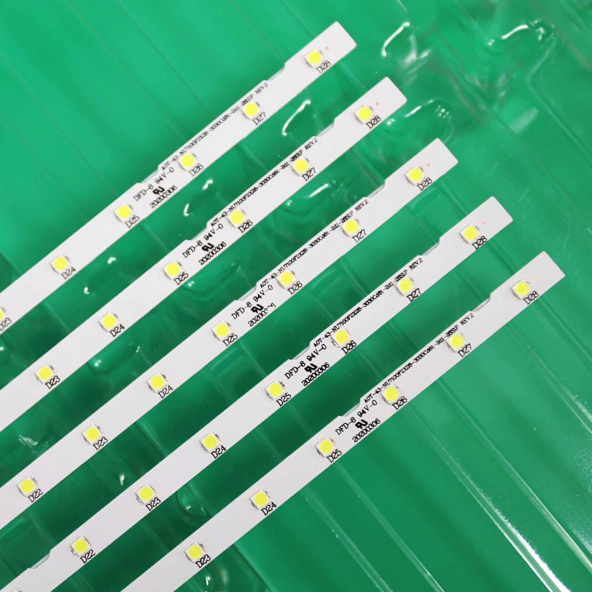 (New Kit) 10pcs 28LED LED Backlight Strip for Samsung UE43NU7100U AOT_43_NU7100F UE43NU7120U UE43NU7170U BN96-45954A UE43NU7100