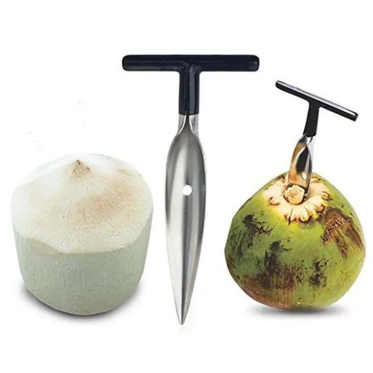 Coconut Opener Tool Stainless Steel Coconut Opener Water Punch Tap Drill Straw Open Hole Cut Gift Fruit Openers Tools SN3630