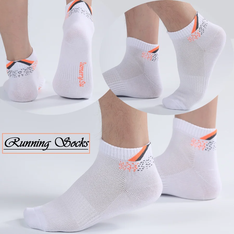 5 Pairs/Lot Socks Men Running CottonMesh Design Casual Ankle Outdoor Sport Breathable Short Travel Sock Gifts Hot Sale 2024