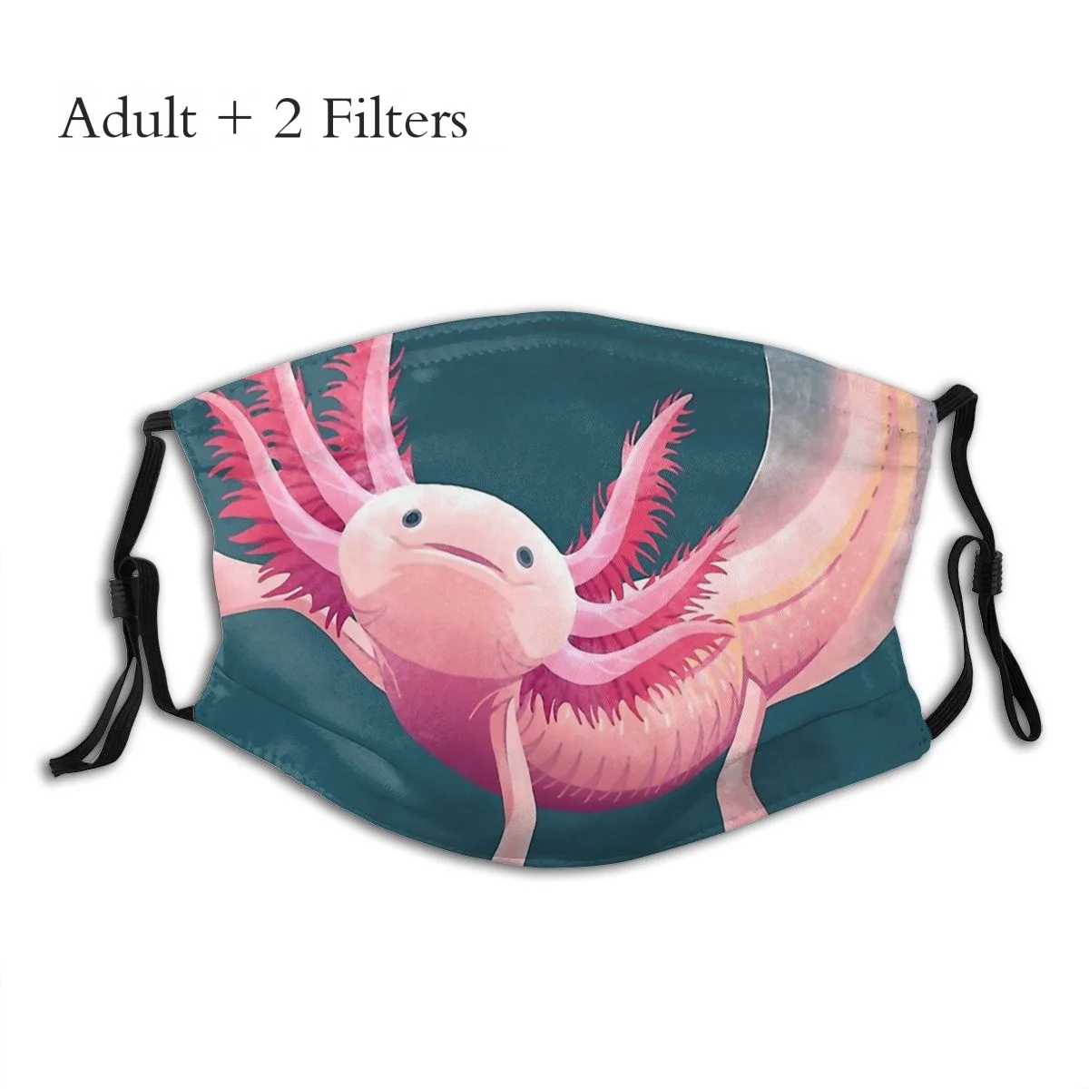 Pink Unisex Mask Axolotl Lover Walking Fish Adjustable Wasbaar Fashion Cotton Respirator With Filters