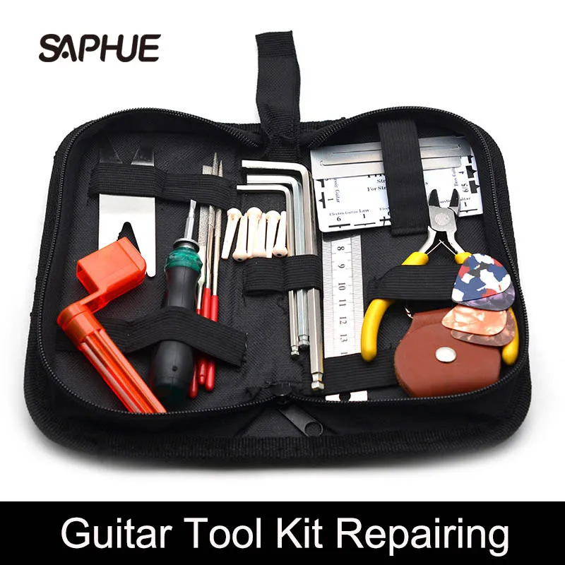 

Guitar Tool Kit Repairing Maintenance Tools String Organizer String Action Ruler Gauge Measuring Tool Hex Wrench Set Files Finge