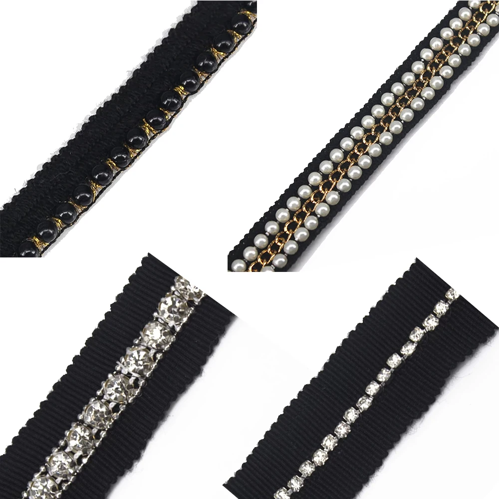 

Beaded Pearls Metal Trim Braided Applique Lace Ribbon Trimming Scrapbooking Sewing Material renda for Costumes 20yard/T1324