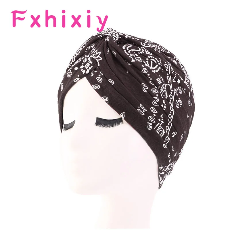 Vintage Head Scarf Bandanas Women Stretchy Turban Muslim Hat Twist Headband Warp Female Chemo Knotted Indian Cap Head Wrap