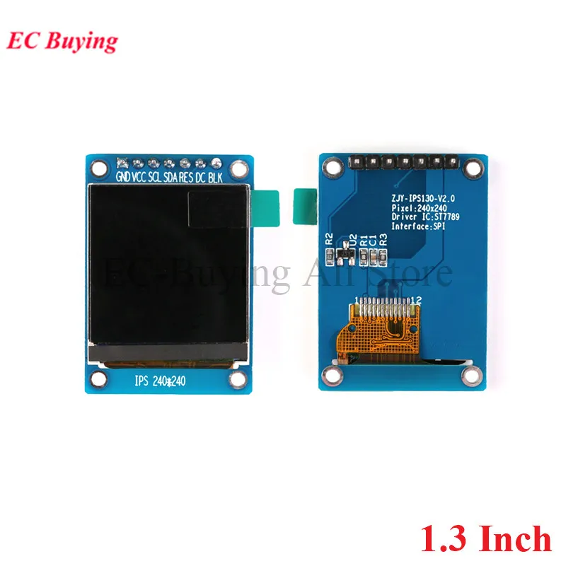 TFT Display 0.96 1.3 1.44 1.8 Inch IPS 7P SPI HD 65K Full Color LCD Module ST7735 / ST7789 Drive IC 80*160 240*240 (Not OLED)