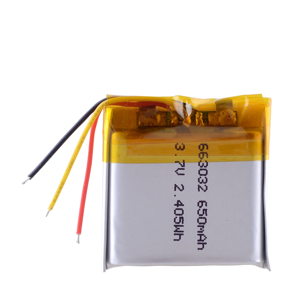 650mAh 3.7V 2.405Wh 663032 Replacement Battery For  smartphone watch Built-in Li-ion bateria