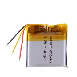 650mAh 3.7V 2.405Wh 663032 Replacement Battery For  smartphone watch Built-in Li-ion bateria