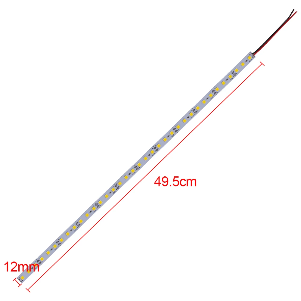 Tira de luz Led rígida para debajo del armario, lámpara de aluminio SMD 5054, 25cm, 50cm, CC de 12V