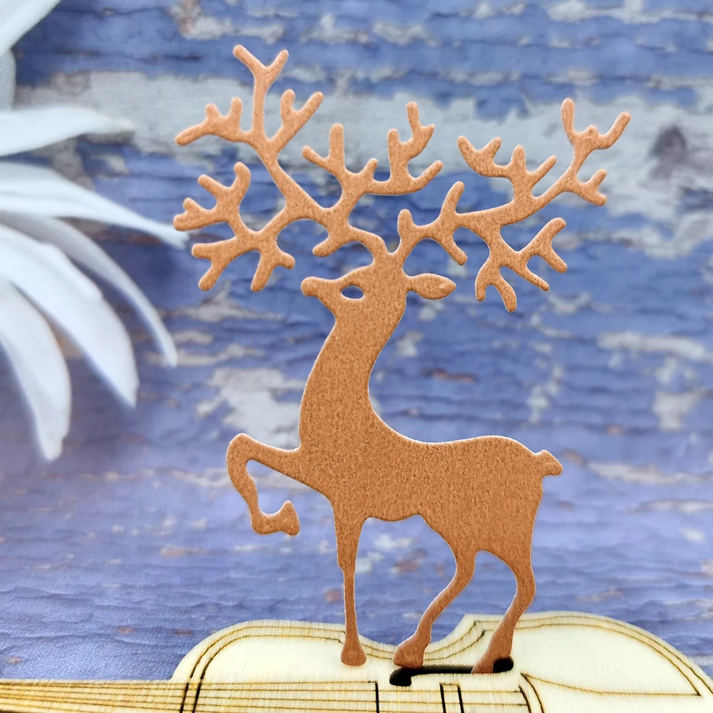 قوالب قطع معدنية من الأيائل لصنع البطاقات، قالب ألبوم الصور، استنسل DIY حرفي مصنوع يدويًا على شكل حيوان