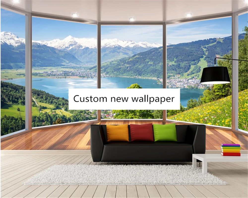 beibehang Customize new wallpaper balcony forest grassland scenery 3D TV background papel de parede wall papers home decor