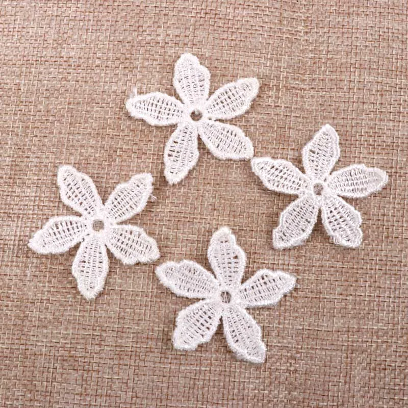 20pcs bellissimo fiore colore bianco pizzo ricamato accessori nastro di pizzo decorazione cucire su pizzo Guipure fai da te 40mm