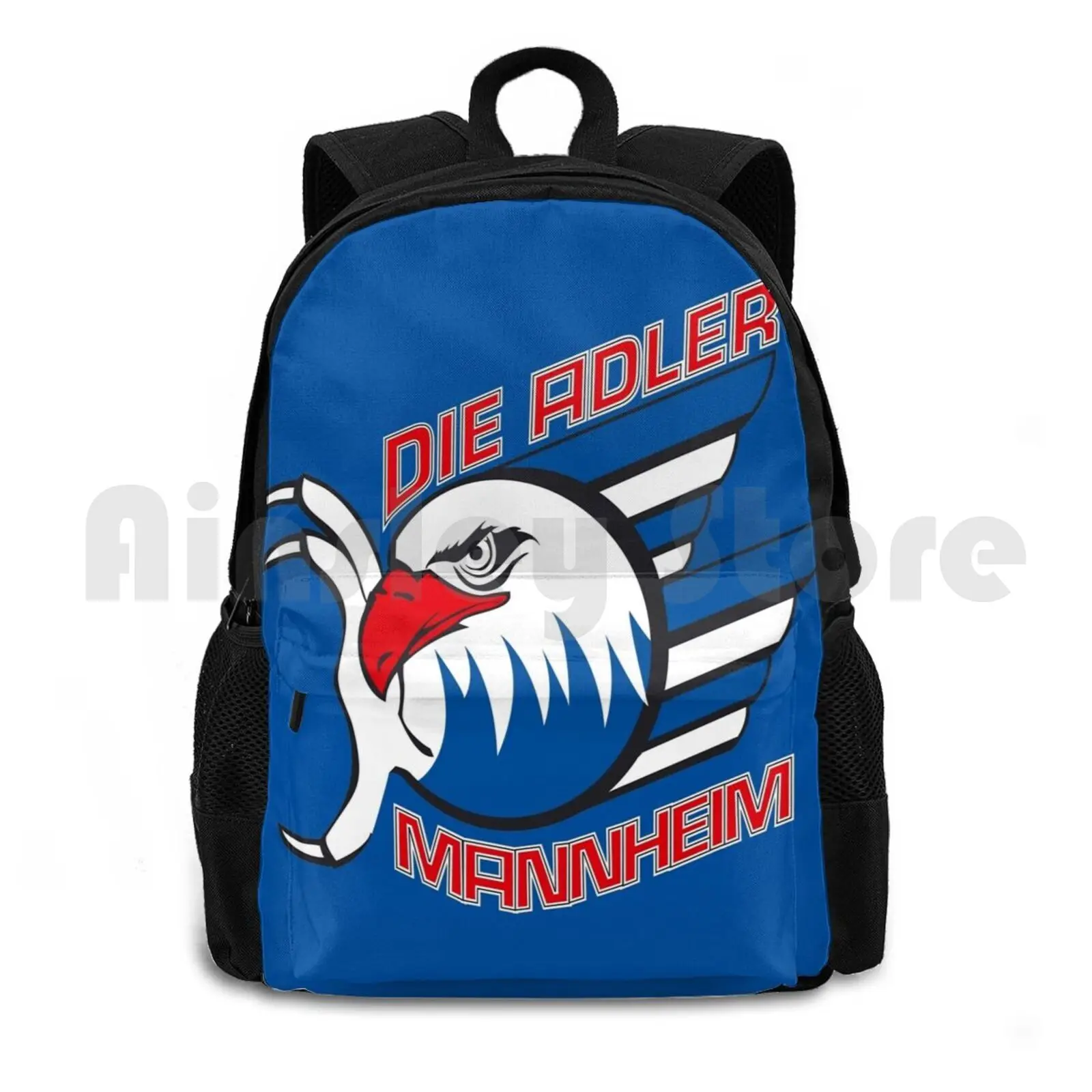 Mannheim Outdoor Hiking Backpack Waterproof Camping Travel Mannheim Ice Hockey Team Sport Club Logo Match Game Ice Hockey