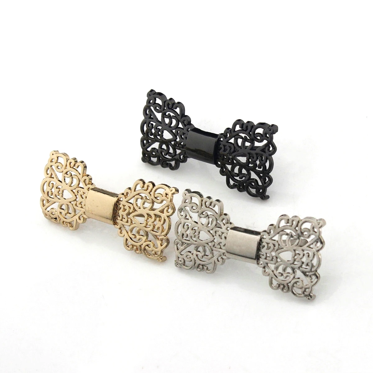 Parę metalowych wydrążonych Bowknot buty klamry modna nakładka zapięcie dla DIY buty torba odzieży sprzętu akcesoria do dekoracji
