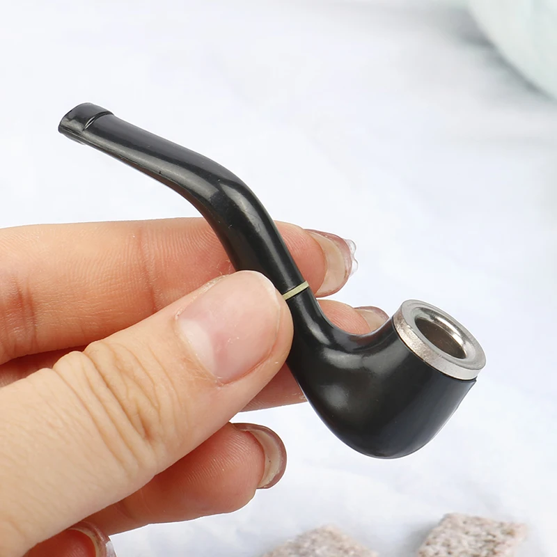 New Creative 1/6 Miniature Black Scene Model Dollhouse Accessories Mini Handheld Smoking Pipe Toys Cheap Wholesale Dropshipping