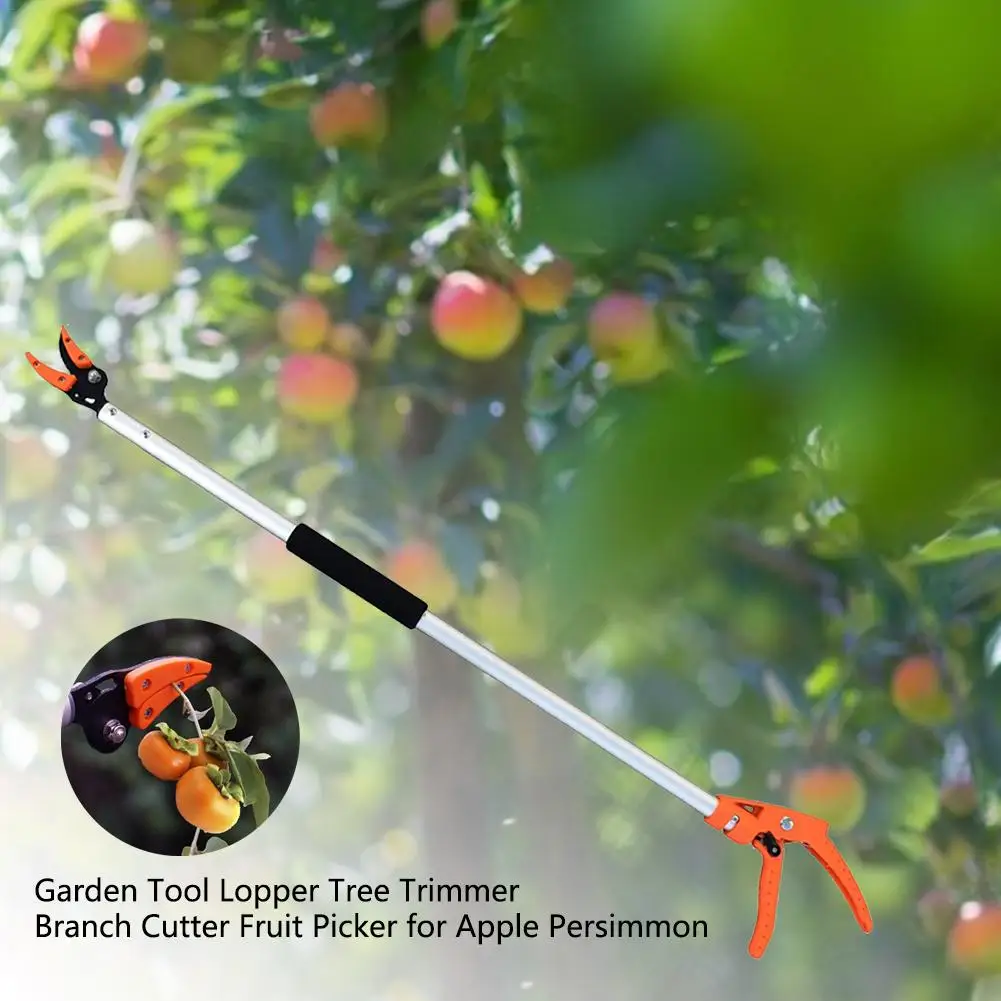 0.8/1M Fruit Picker Extra Long Pruning And Hold Bypass Pruner Max Cutting Apple Persimmon Picker Tree Cutter Garden Supplies