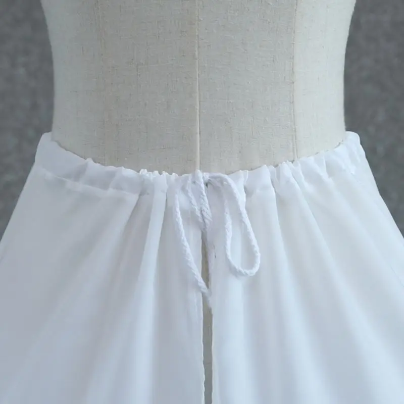 Frauen Einstellbare Taille 3 Hoop A-Line Hochzeit Braut Petticoat Krinoline Einzigen Schicht Weißen Ballkleid Halb Slip Unterrock