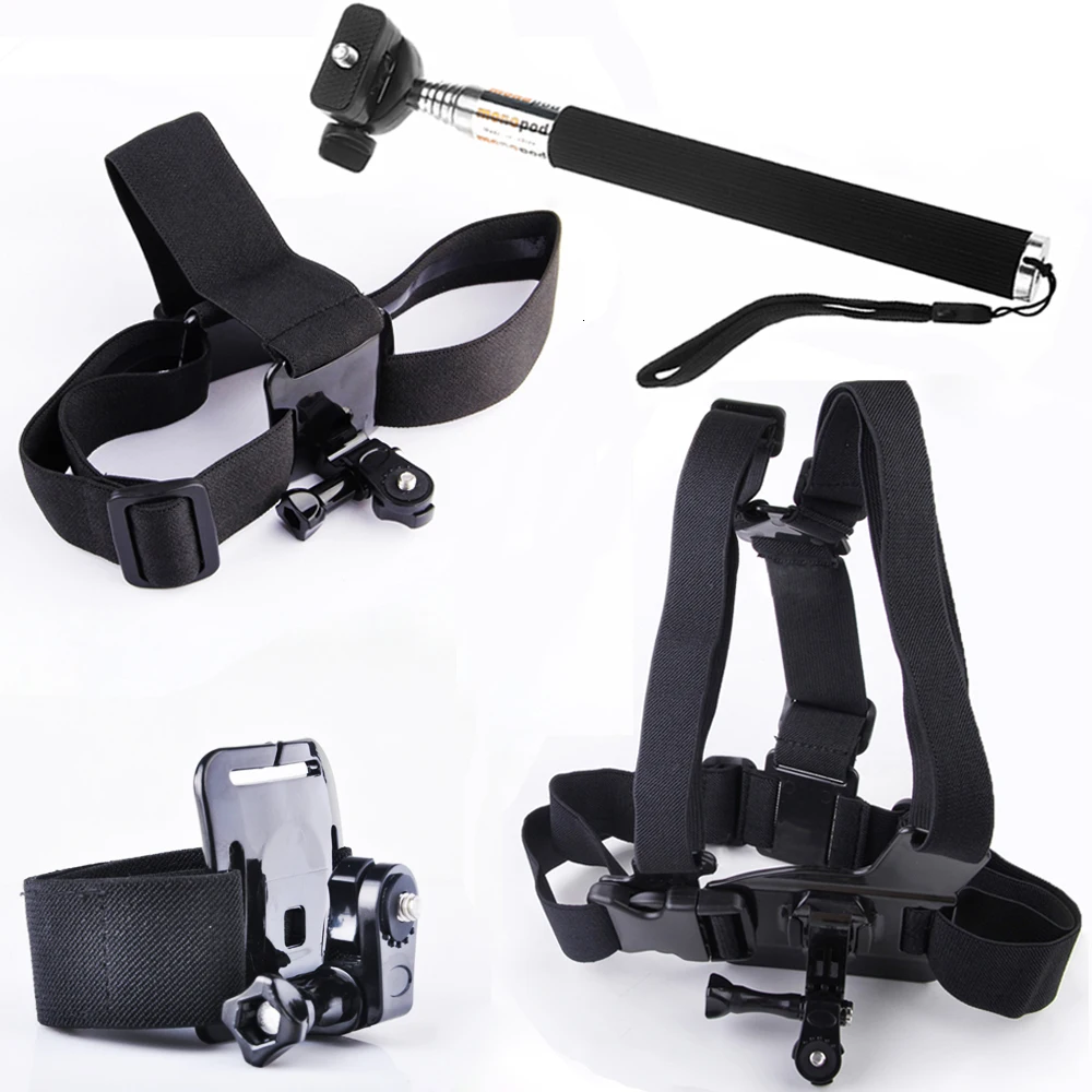 

Monopod Mount Head Chest Wrist Strap Travel Kit For Sony Fdr-x3000v X1000 HDR-AS300 200V 100V HDR-AZ1 Action Camera Accessories