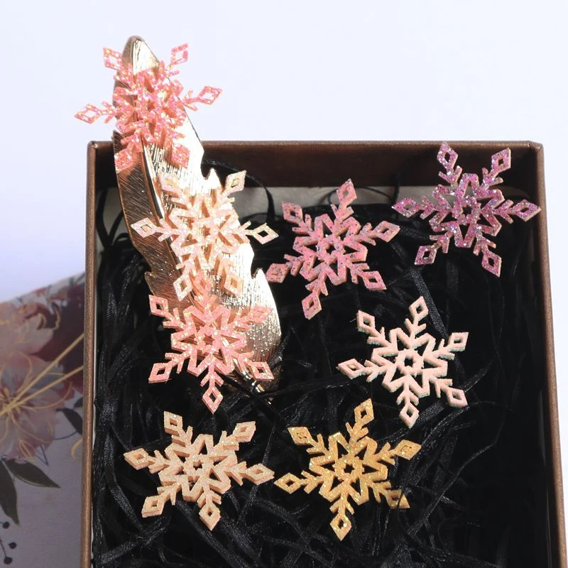 Glitter Christmas Snowflakes, Shiny Gold Color Powder Cloth Appliques, Wedding Patches Making, DIY Craft, 34mm, 36mm, 10Pcs