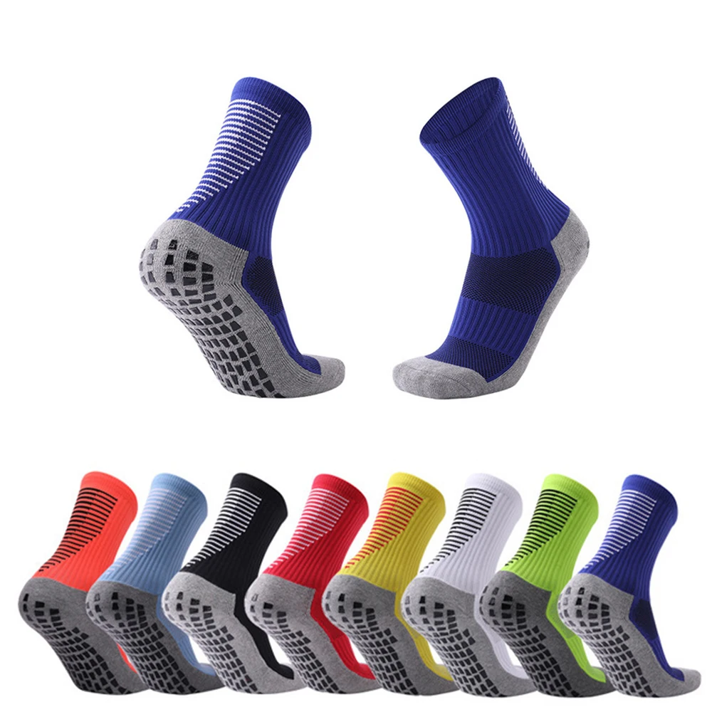 Terry Thickened Football Socks Breathable Design Versatile Sports Socks Cotton Nylon Sole Anti Slip Adhesive Night Run Bicycle