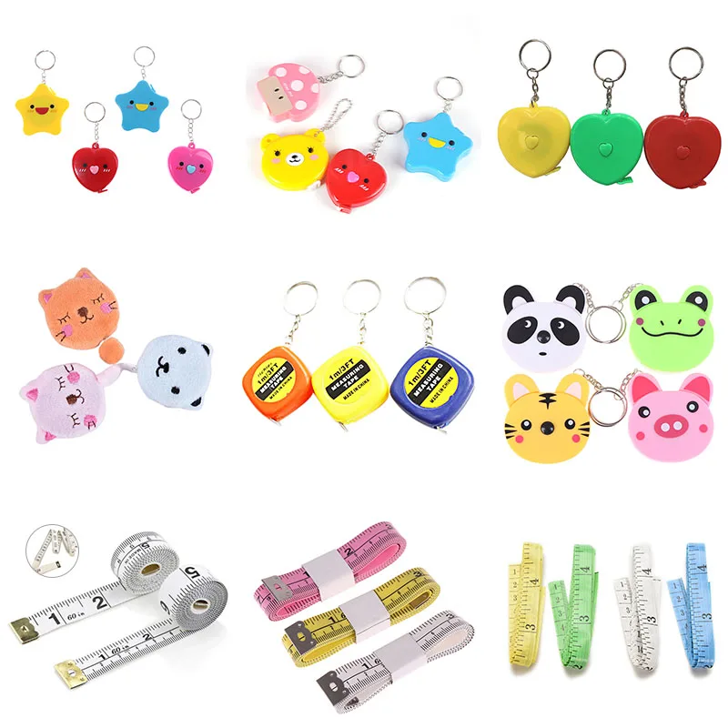 Tape Measure Keychain Pull Ruler Metric Tape Measure Retractable 1/1.5/3m Measuring Tape Meter Inch Tailor Tools 1pc Random Send