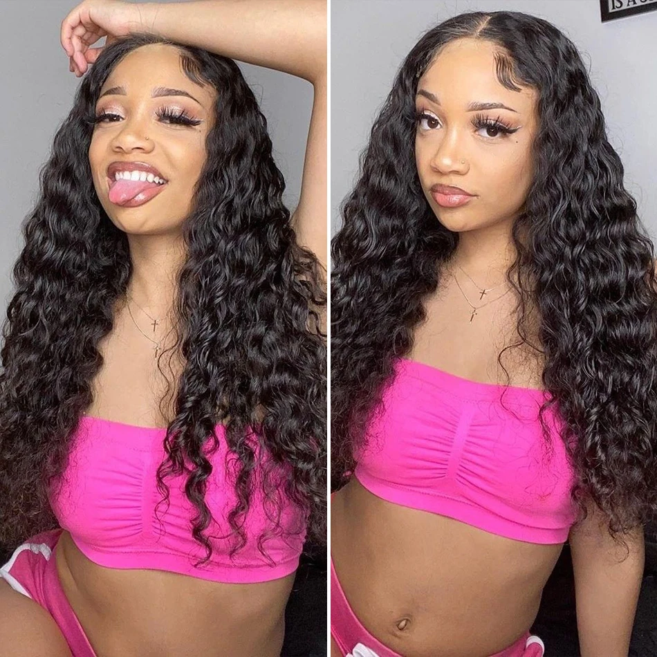 26 28 Inch Water Wave Lace Front Wig 13x4 Lace Front Human Hair Wigs For Black Women HD Wet And Wavy Loose Deep Wave Frontal Wig