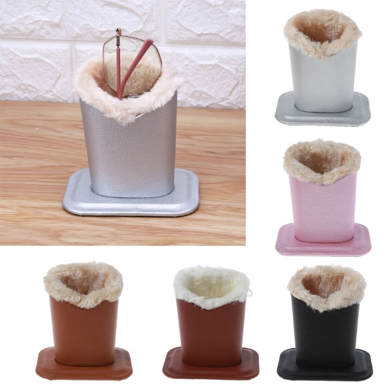 

PU Leather Eyeglass Holders Sunglass Stands with Soft Plush Lining Eyeglass Holder Stands Safe Plush Lined Glasses Case