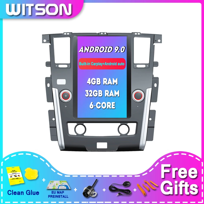 

WITSON Android 9.0 Tesla Car DVD Player Bluetooth Gps For NISSAN PATROL PLUS (LOW) 4G RAM 32ROM car multimedia