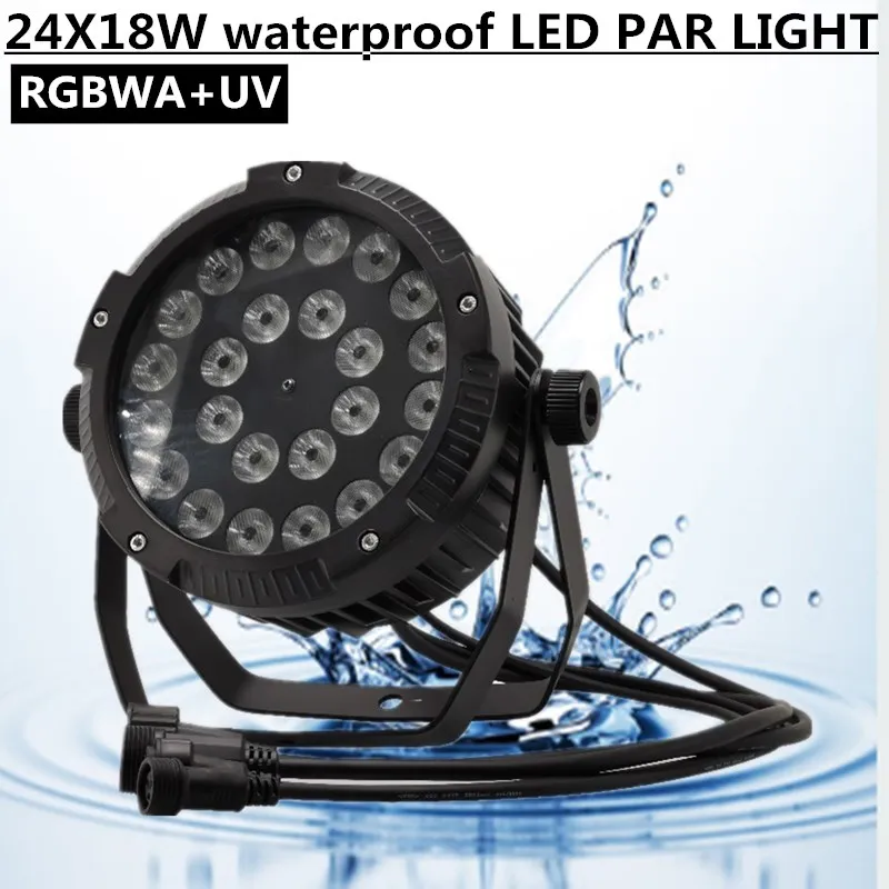 livre 24x18w rgbwa mais uv a prova dpar agua par luz ip65 led par dmx conduziu a luz de lavagem dj equipamento luz discoteca ao ar 01