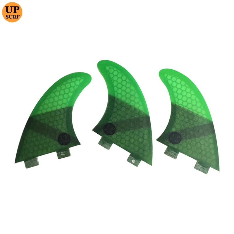 Double Tabs FIN M Tri fin set Double Tabs M size Honeycomb Fibreglass Green Black Red Blue surfboard fin