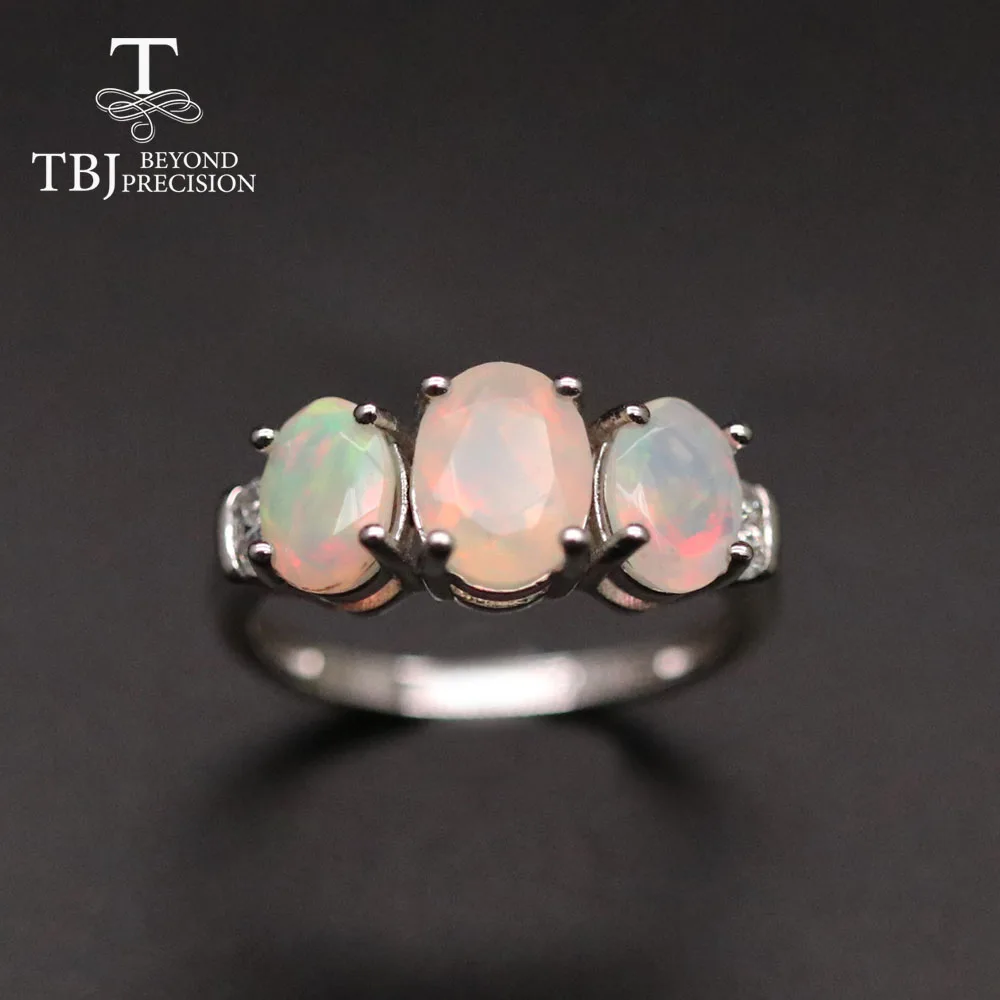 

Good quality Opal gemstone Ring natural Ethiopia Opal colorful fine jewelry oval cut 6*8mm 5*7mm 925 sterling silver for women