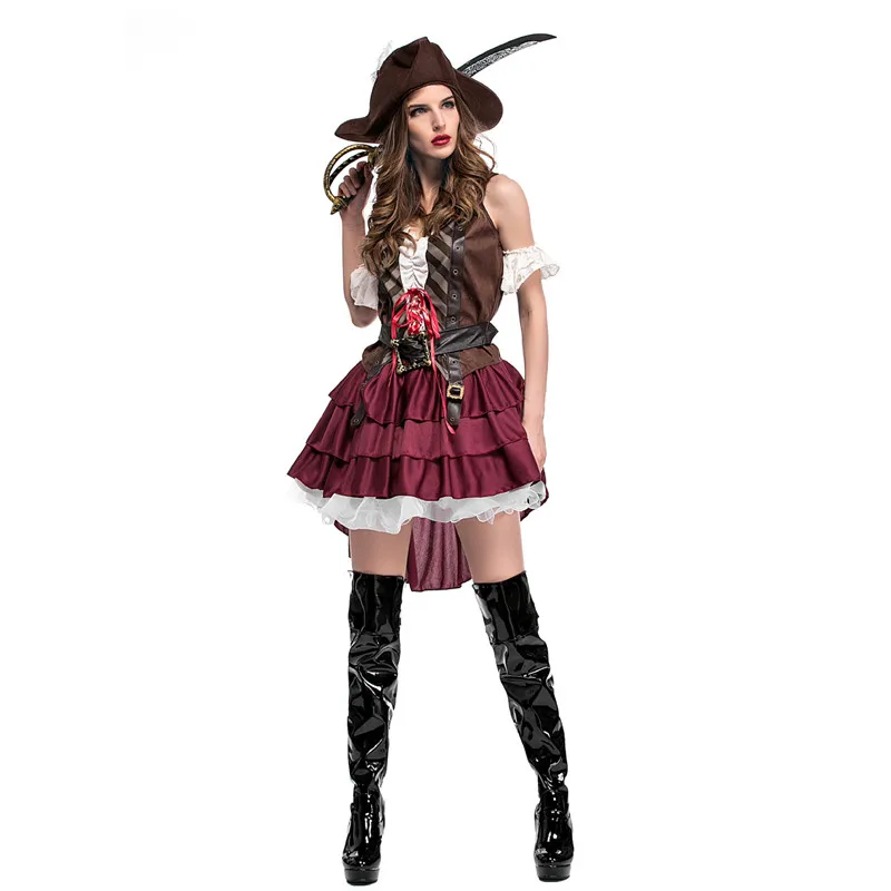 Nữ Chiến Binh Cosplay Nữ Halloween Cướp Biển Vùng Caribe Trang Phục Carnival Purim Sân Khấu Hộp Đêm Thanh Vai Trò Chơi Đầm Dự Tiệc