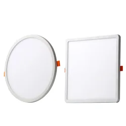 Painel de luz led ultrafino para uso interno, quadrado e redondo, branco ou quente, para quarto, 6, 8, 15, 20w, 110v, 220v