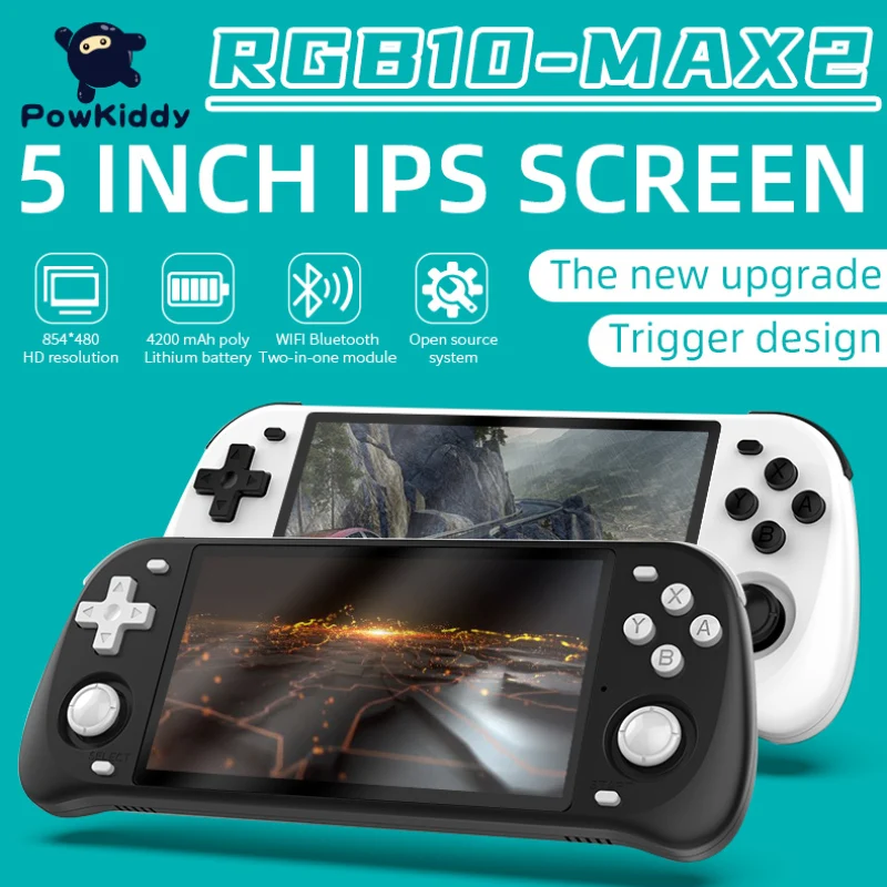 

POWKIDDY New RGB10 MAX2 Retro Open Source System Handheld Game Consoles RK3326 5.0-Inch IPS Screen Wifi 3D Rocker Best Kids Gift