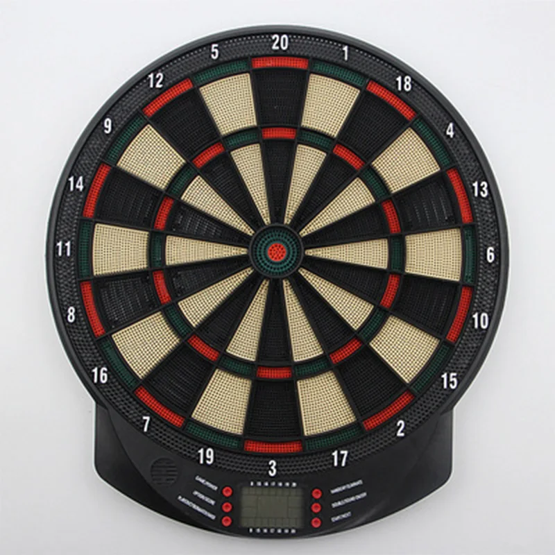 Elektronische Dartscheibe mit Stimme, automatische Punktion, LCD-Display, 15-Zoll-Set, 27 Spiele mit 6 Soft Darts