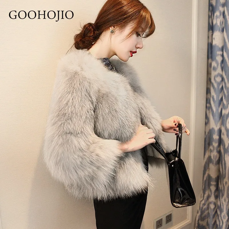 Winter Women High Quality Faux Rabbit Fur Coat Luxury Long Fur Coat Loose Lapel OverCoat Thick Warm Plus Size Female Plush Coats