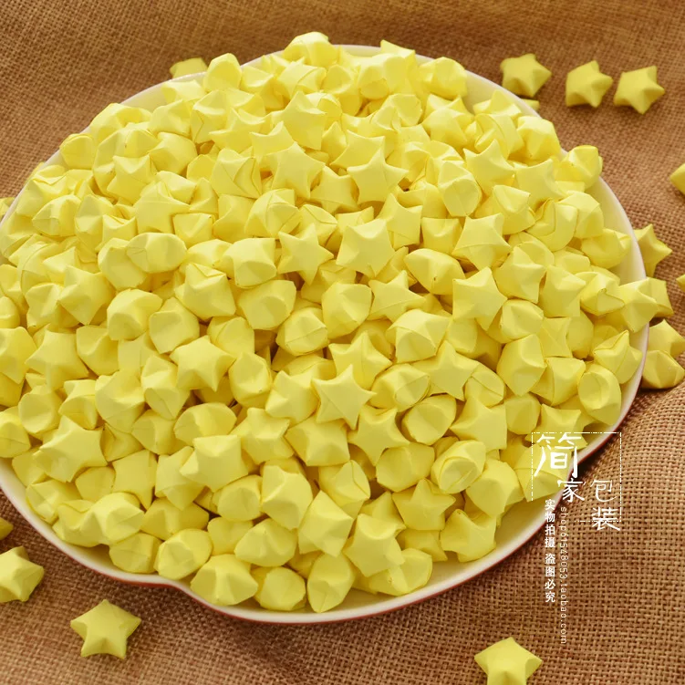 200PCS Handmade Finished Origami Paper Lucky Stars Bight Color Star Decorations For Birthday Baby Shower Anniversary Gift