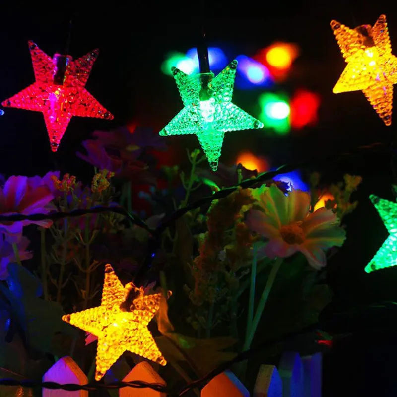 5M/10M LED Solar Lamp Star String Lights Waterproof Fairy Garland For Outdoor Garden Christmas Wedding Decoration Lights String.