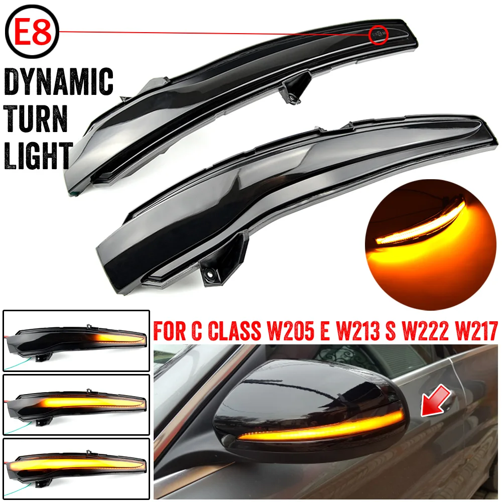 

For Mercedes-Benz C E S GLC W205 Dynamic Turn Signal Blinker Sequential Side Mirror Indicator Light Lamp X253 W213 W222 W447