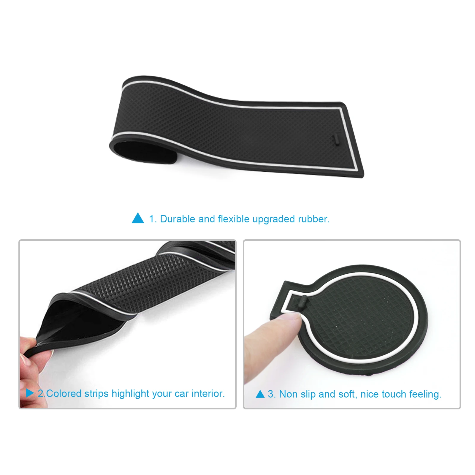 RUIYA for Kia Seltos 2021-2024 / Kia Celtos 2020-2024 Car Door Groove Mat Anti-slip Slot Pads Auto Kia Seltos Accessories 2024