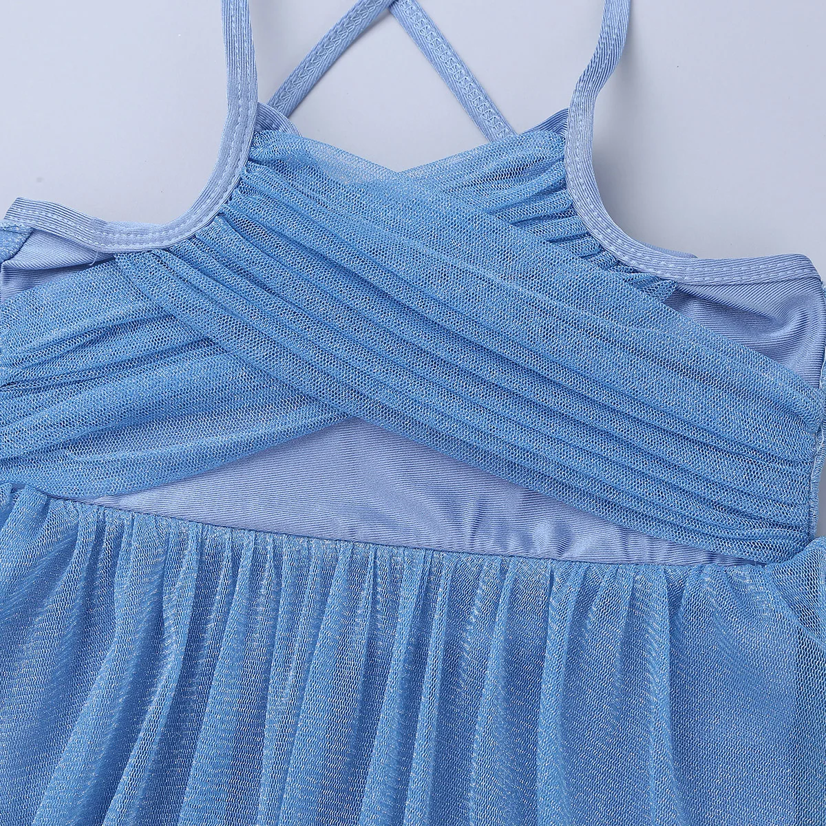 

Kids Girls Sleeveless Glittery Mesh Ballet Leotard Dress Gymnastic Figure Skating Modern Lyrical Contemporary Performace Costume
