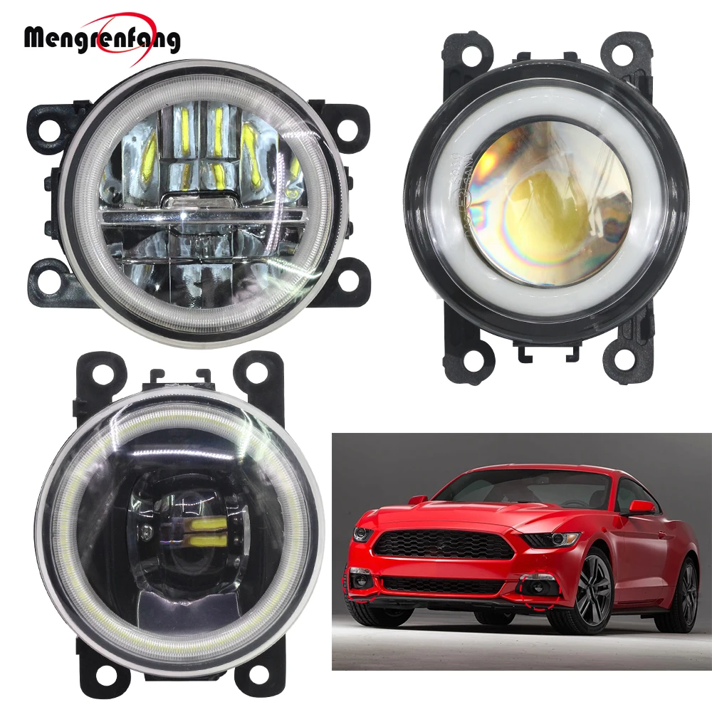 2 Pieces Car Fog Light 4000LM LED Halo Ring Angel Eye Daytime Running Light 12V For Ford Mustang 2015 2016 2017