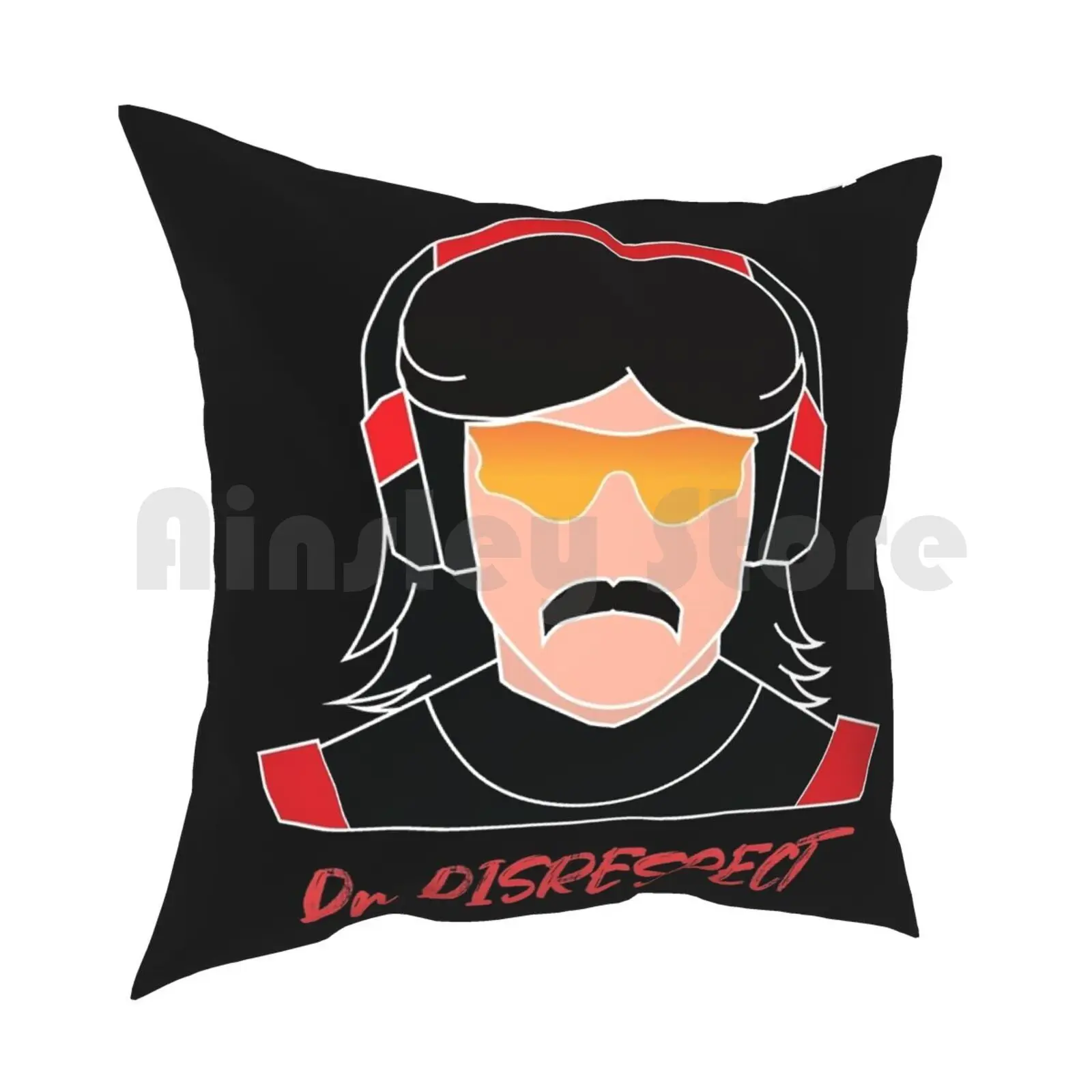 Dr Disrespect Design , Graphic Design , Black Pillow Case Printed Home Soft DIY Pillow cover Dr Disrespect Dr Disrespect Dr