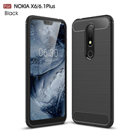 Super Luxury Case For Nokia 6.2 6.1 Plus on X6 CASE Soft Silicone Carbon Fiber Shockproof tpu Back Cover for Nokia 6.2 Shell